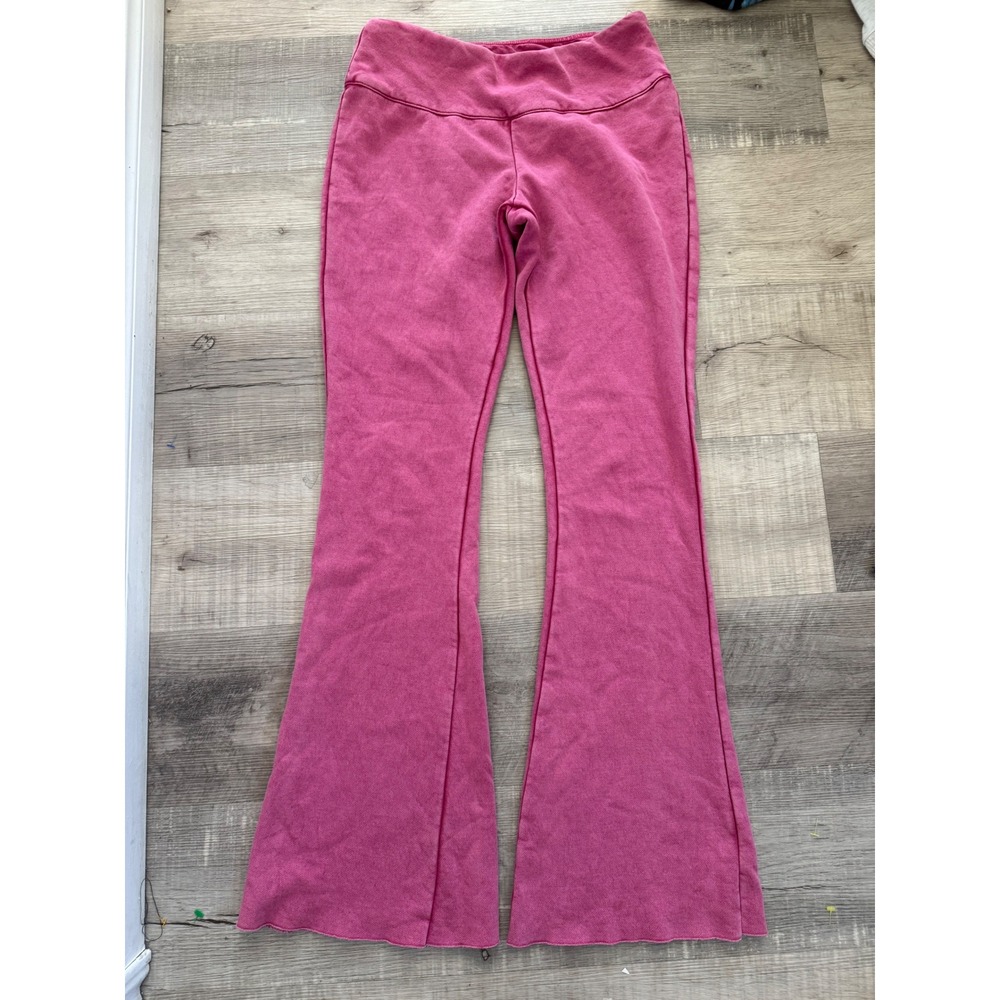 Out From Under Urban Outfitters Mineral Wash Flare Sweatpants - Pink